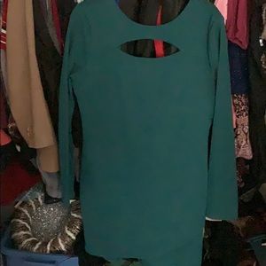 Hunter green cutout dress